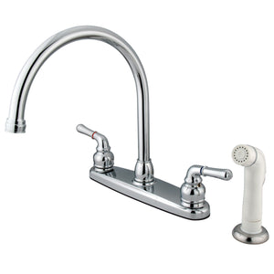 Magellan Two-Handle 4-Hole 8" Centerset Kitchen Faucet with Side Sprayer