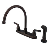 Magellan Two-Handle 4-Hole 8" Centerset Kitchen Faucet with Side Sprayer