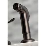 Yosemite Two-Handle 4-Hole 8" Centerset Kitchen Faucet with Side Sprayer