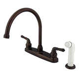 Magellan Two-Handle 4-Hole 8" Centerset Kitchen Faucet with Side Sprayer