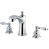 Victorian Two-Handle 3-Hole Deck Mount Widespread Bathroom Faucet with Retail Pop-Up Drain