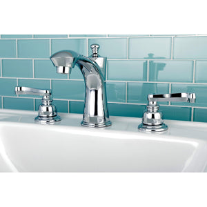 Royale Two-Handle 3-Hole Deck Mount Widespread Bathroom Faucet with Retail Pop-Up Drain