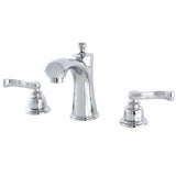 Royale Two-Handle 3-Hole Deck Mount Widespread Bathroom Faucet with Retail Pop-Up Drain