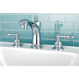 Knight Two-Handle 3-Hole Deck Mount Widespread Bathroom Faucet with Retail Pop-Up Drain