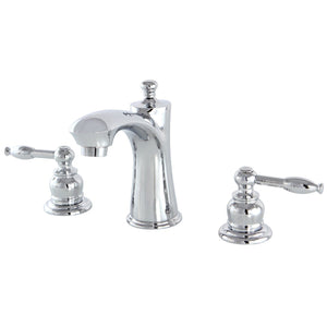 Knight Two-Handle 3-Hole Deck Mount Widespread Bathroom Faucet with Retail Pop-Up Drain