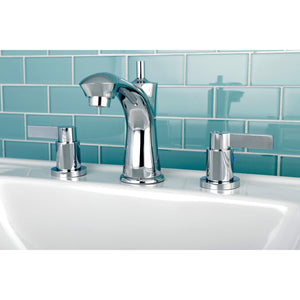 NuvoFusion Two-Handle 3-Hole Deck Mount Widespread Bathroom Faucet with Retail Pop-Up Drain