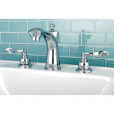 NuWave French Two-Handle 3-Hole Deck Mount Widespread Bathroom Faucet with Retail Pop-Up Drain