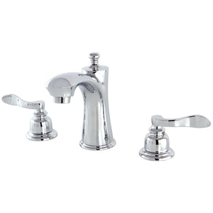 NuWave French Two-Handle 3-Hole Deck Mount Widespread Bathroom Faucet with Retail Pop-Up Drain