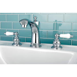 Victorian Two-Handle 3-Hole Deck Mount Widespread Bathroom Faucet with Retail Pop-Up Drain