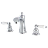 Victorian Two-Handle 3-Hole Deck Mount Widespread Bathroom Faucet with Retail Pop-Up Drain