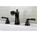 Royale Two-Handle 3-Hole Deck Mount Widespread Bathroom Faucet with Retail Pop-Up Drain