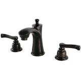 Royale Two-Handle 3-Hole Deck Mount Widespread Bathroom Faucet with Retail Pop-Up Drain