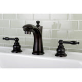 Knight Two-Handle 3-Hole Deck Mount Widespread Bathroom Faucet with Retail Pop-Up Drain