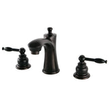 Knight Two-Handle 3-Hole Deck Mount Widespread Bathroom Faucet with Retail Pop-Up Drain