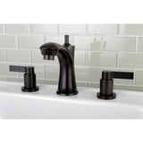 NuvoFusion Two-Handle 3-Hole Deck Mount Widespread Bathroom Faucet with Retail Pop-Up Drain