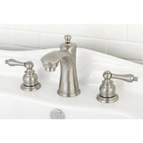 Victorian Two-Handle 3-Hole Deck Mount Widespread Bathroom Faucet with Retail Pop-Up Drain