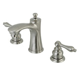 Victorian Two-Handle 3-Hole Deck Mount Widespread Bathroom Faucet with Retail Pop-Up Drain