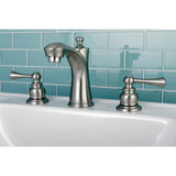 Vintage Two-Handle 3-Hole Deck Mount Widespread Bathroom Faucet with Retail Pop-Up Drain