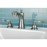 NuWave French Two-Handle 3-Hole Deck Mount Widespread Bathroom Faucet with Retail Pop-Up Drain