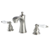 Victorian Two-Handle 3-Hole Deck Mount Widespread Bathroom Faucet with Retail Pop-Up Drain