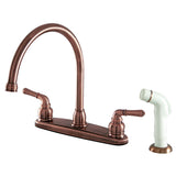 Magellan Two-Handle 4-Hole 8" Centerset Kitchen Faucet with Side Sprayer