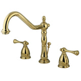 English Vintage Two-Handle 3-Hole Deck Mount Widespread Bathroom Faucet with Retail Pop-Up Drain