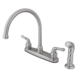 Magellan Two-Handle 4-Hole 8" Centerset Kitchen Faucet with Side Sprayer