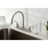 Yosemite Two-Handle 4-Hole 8" Centerset Kitchen Faucet with Side Sprayer