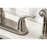 Yosemite Two-Handle 4-Hole 8" Centerset Kitchen Faucet with Side Sprayer