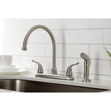 Yosemite Two-Handle 4-Hole 8" Centerset Kitchen Faucet with Side Sprayer