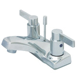 NuvoFusion Double-Handle 3-Hole Deck Mount 4-Inch Centerset Bathroom Faucet with Pop-Up Drain