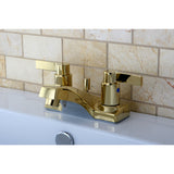 NuvoFusion Double-Handle 3-Hole Deck Mount 4-Inch Centerset Bathroom Faucet with Pop-Up Drain