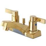 NuvoFusion Double-Handle 3-Hole Deck Mount 4-Inch Centerset Bathroom Faucet with Pop-Up Drain