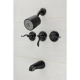 NuWave French Three-Handle 5-Hole Wall Mount Tub and Shower Faucet