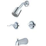 NuWave French Two-Handle 4-Hole Wall Mount Tub and Shower Faucet