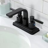 Concord Double-Handle 2-Hole Deck Mount 4-Inch Centerset Bathroom Faucet with Push-Up Pop-Up