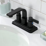 NuvoFusion Double-Handle 2-Hole Deck Mount 4-Inch Centerset Bathroom Faucet with Push-Up Pop-Up