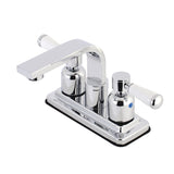 Paris Double-Handle 2-Hole Deck Mount 4-Inch Centerset Bathroom Faucet with Push-Up Pop-Up