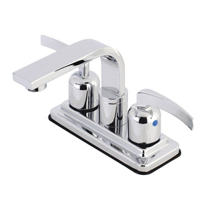 Centurion Double-Handle 2-Hole Deck Mount 4-Inch Centerset Bathroom Faucet with Push-Up Pop-Up