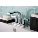 NuvoFusion Double-Handle 2-Hole Deck Mount 4-Inch Centerset Bathroom Faucet with Push-Up Pop-Up