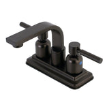 Concord Double-Handle 2-Hole Deck Mount 4-Inch Centerset Bathroom Faucet with Push-Up Pop-Up