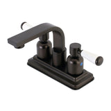 Paris Double-Handle 2-Hole Deck Mount 4-Inch Centerset Bathroom Faucet with Push-Up Pop-Up