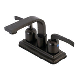 Centurion Double-Handle 2-Hole Deck Mount 4-Inch Centerset Bathroom Faucet with Push-Up Pop-Up