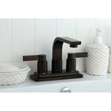 NuvoFusion Double-Handle 2-Hole Deck Mount 4-Inch Centerset Bathroom Faucet with Push-Up Pop-Up