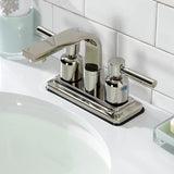 Concord Double-Handle 2-Hole Deck Mount 4-Inch Centerset Bathroom Faucet with Push-Up Pop-Up