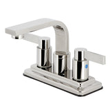 NuvoFusion Double-Handle 2-Hole Deck Mount 4-Inch Centerset Bathroom Faucet with Push-Up Pop-Up