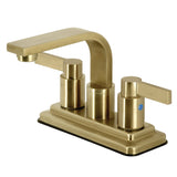 NuvoFusion Double-Handle 2-Hole Deck Mount 4-Inch Centerset Bathroom Faucet with Push-Up Pop-Up