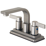 NuvoFusion Double-Handle 2-Hole Deck Mount 4-Inch Centerset Bathroom Faucet with Push-Up Pop-Up