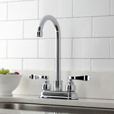 NuWave French Two-Handle 2-Hole Deck Mount Bar Faucet