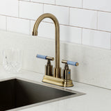 Synchronous Two-Handle 2-Hole Deck Mount Bar Faucet